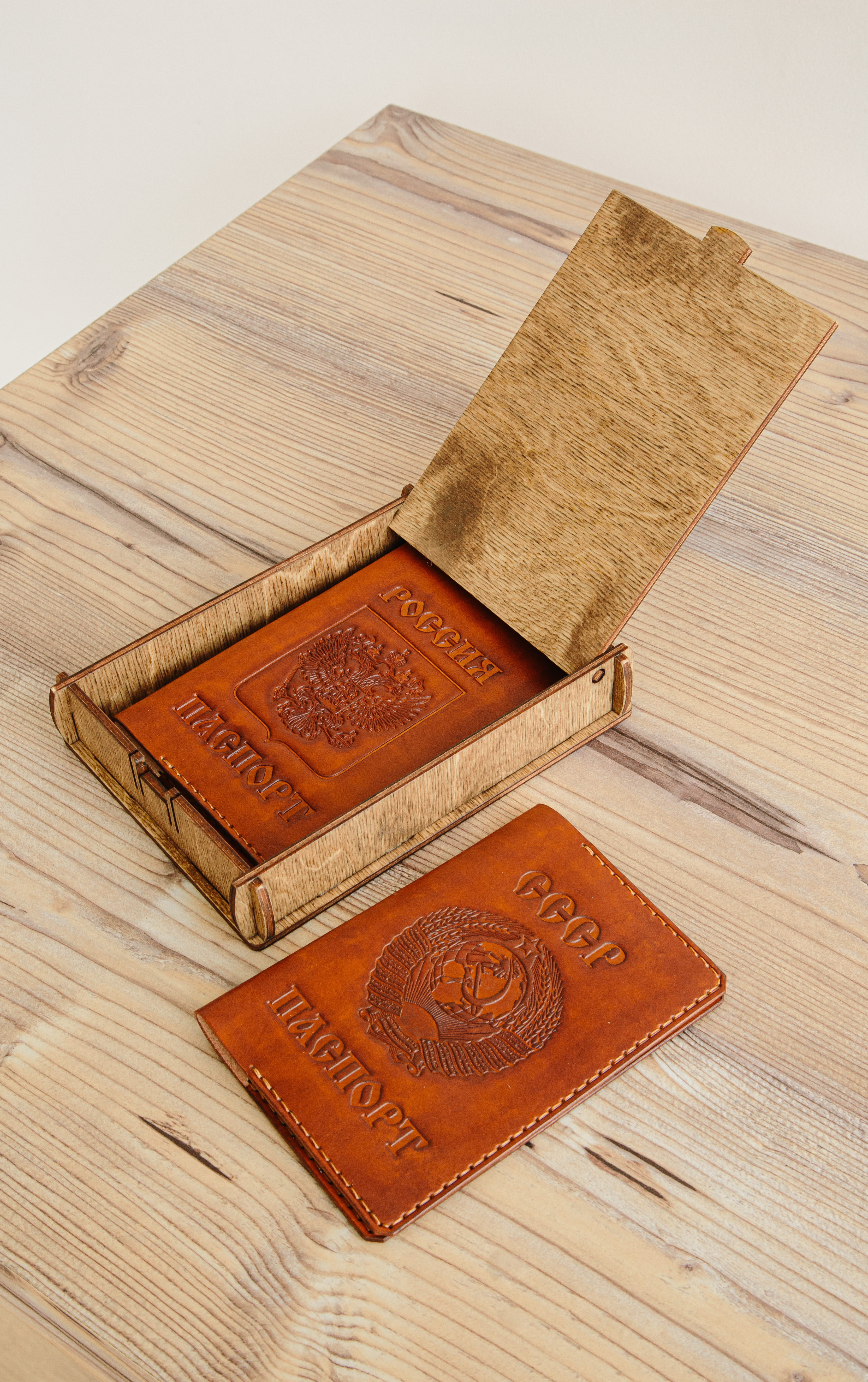 Обложка для паспорта СССР/Россия в подарочной коробке